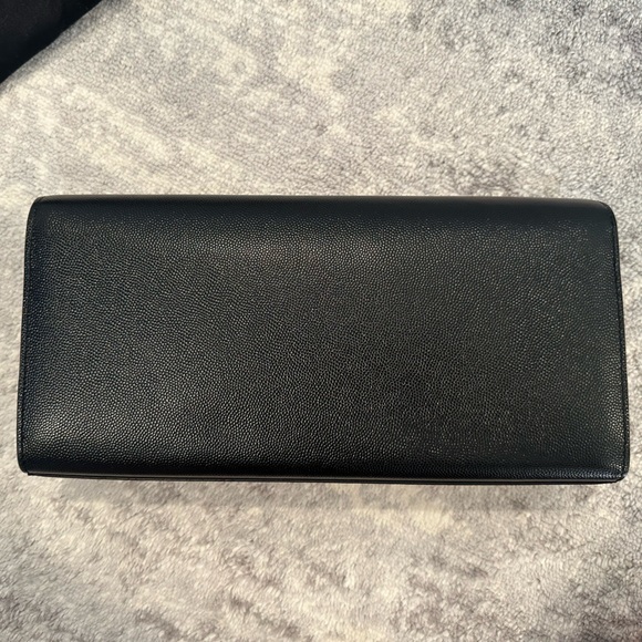 Saint Laurent Grain De Poudre Monogram Cassandre Clutch Black - Picture 2 of 6